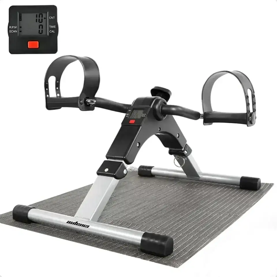 Mini Bicicleta Ergométrica Portátil Dobrável com Monitor LCD – Pedalinho Exercitador de Pernas e Braços para Fisioterapia, Reabilitação e Fitness em Casa