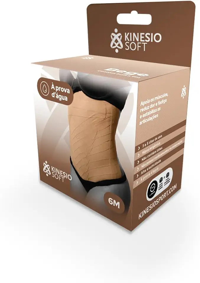 Bandagem Elástica Adesiva KinesioSoft 6m x 5cm, Bege
