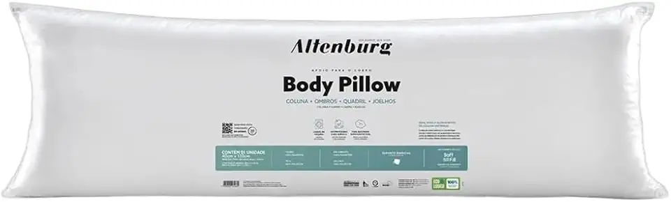 Altenburg Body Pillow, 40cm x 130cm, Branco, Tecido 100% Poliéster