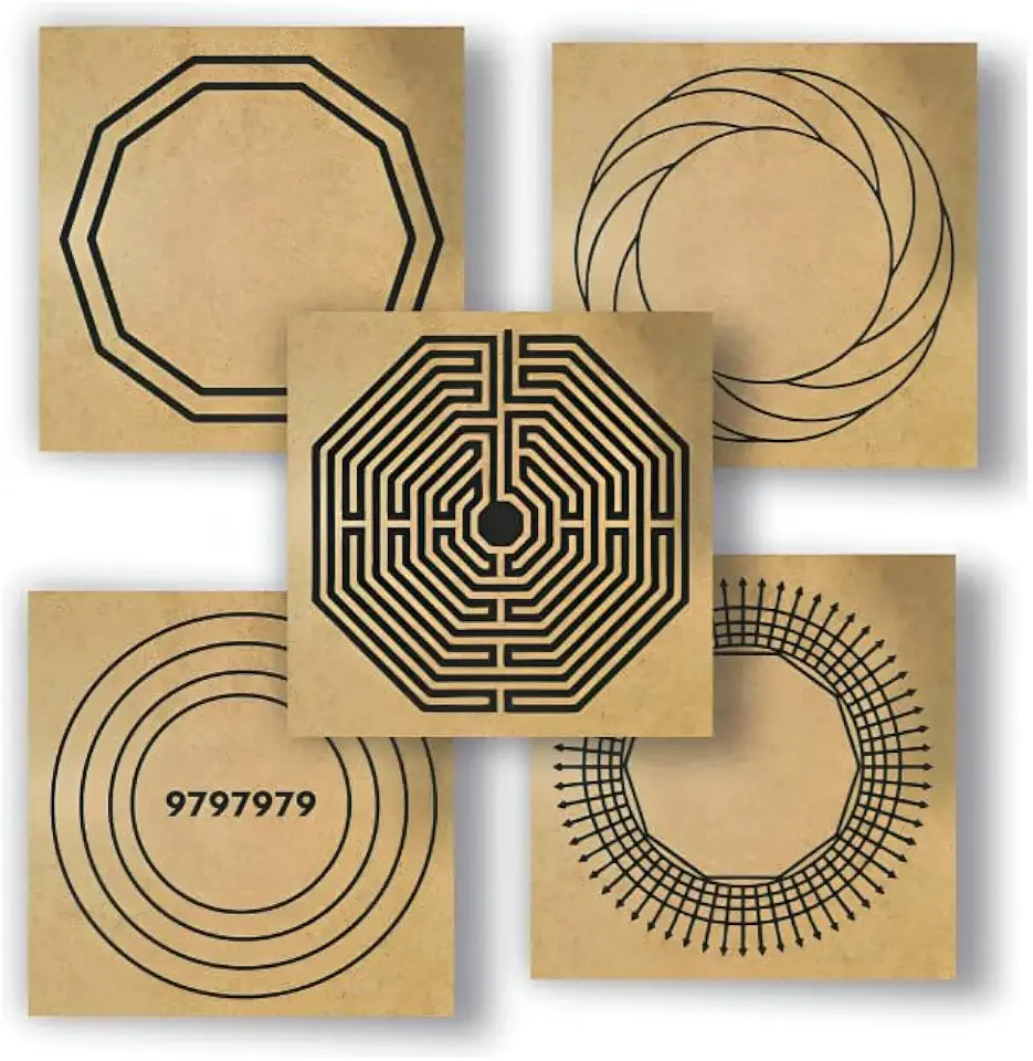 Kit 10 Placas Radiestesia Radionica 20x20cm MDF 3mm - Base para Gráficos Sagrados, Energia, Cura e Proteção
