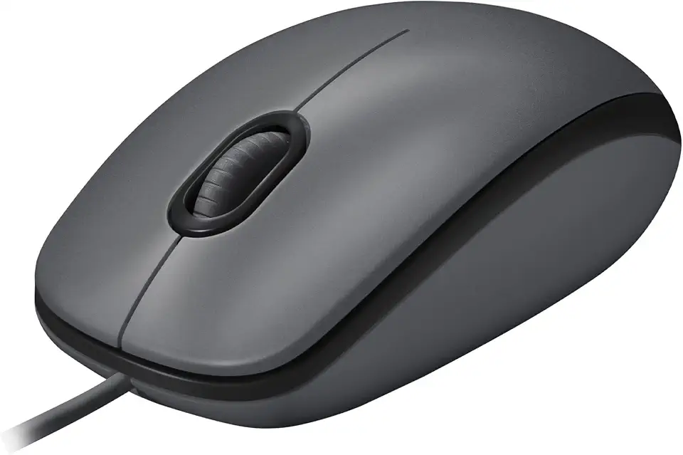 Mouse com fio USB Logitech M100 com Design Ambidestro e Facilidade Plug and Play - Cinza