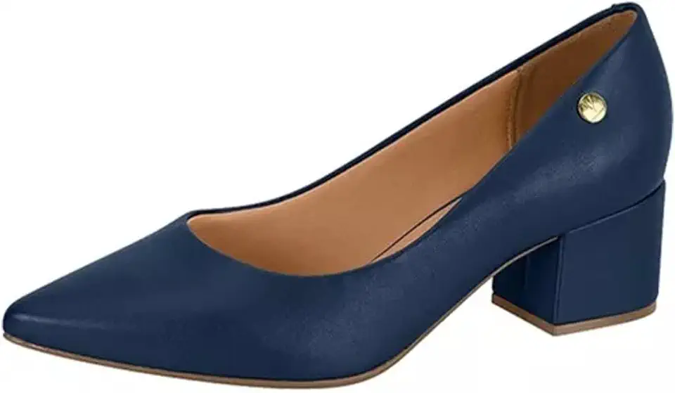 Scarpin Feminino Salto Bloco Pelica Creme Vizzano 1220.315
