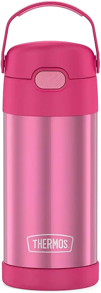 Thermos Garrafa infantil Carros Funtainer, aço inoxidável, 354 ml, rosa
