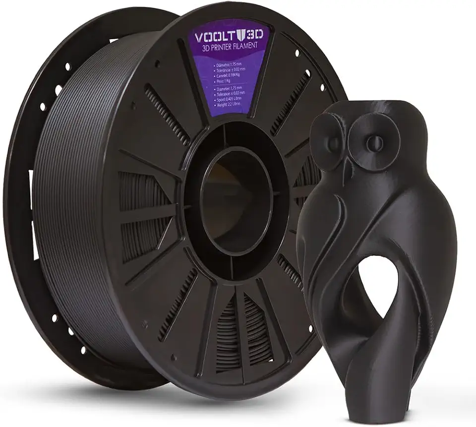 Filamento PLA Velvet High Speed 1Kg 1,75mm Efeito Aveludado Impressora 3D FDM Voolt3D (Preto Velvet)
