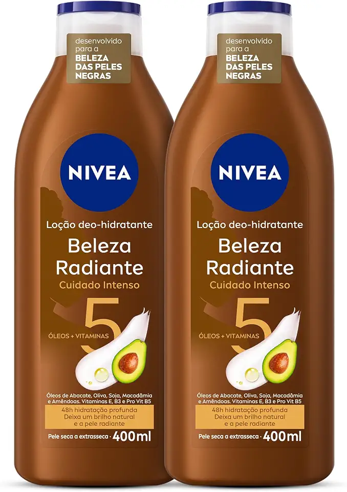 NIVEA Kit Hidratante Desodorante Beleza Radiante Cuidado Intenso 400ml
