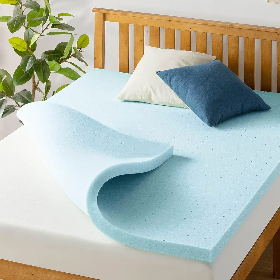Best Price Mattress Topo de colchão ventilado de espuma viscoelástica de 3,8 cm, infusão de gel refrescante, certificado CertiPUR-US, Dorm Essentials, completo