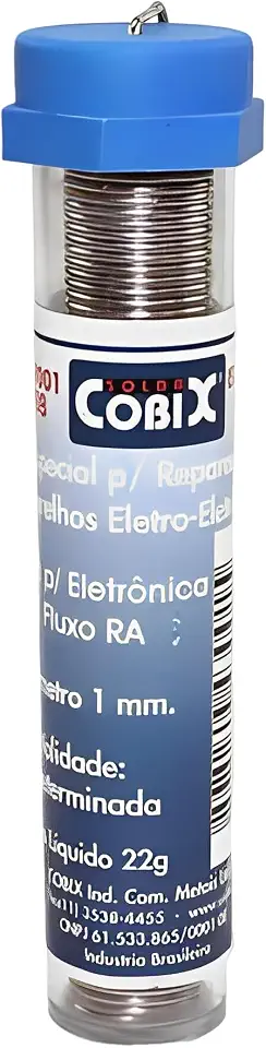 Solda Cobix Tubinho 1.0mm 63x37 22 Gramas
