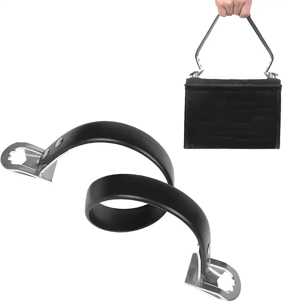 Alça de suporte de bateria, alça de bateria de carro, suporte de bateria de carro, alça de elevação lateral resistente de metal, ferramenta de elevação de bateria segura e eficiente para a