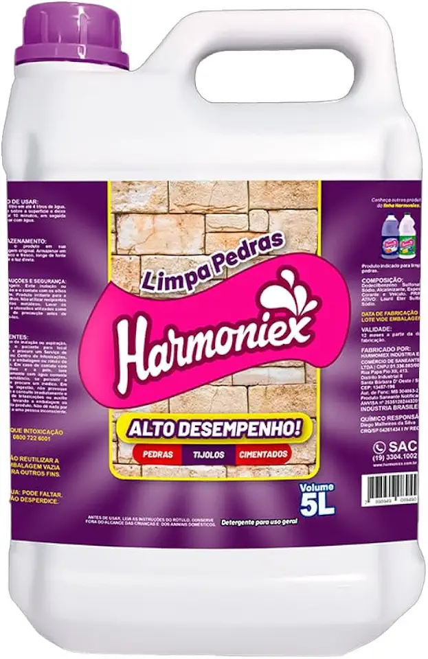 Limpa Pedras Harmoniex Concentrado Alto Desempenho 5l