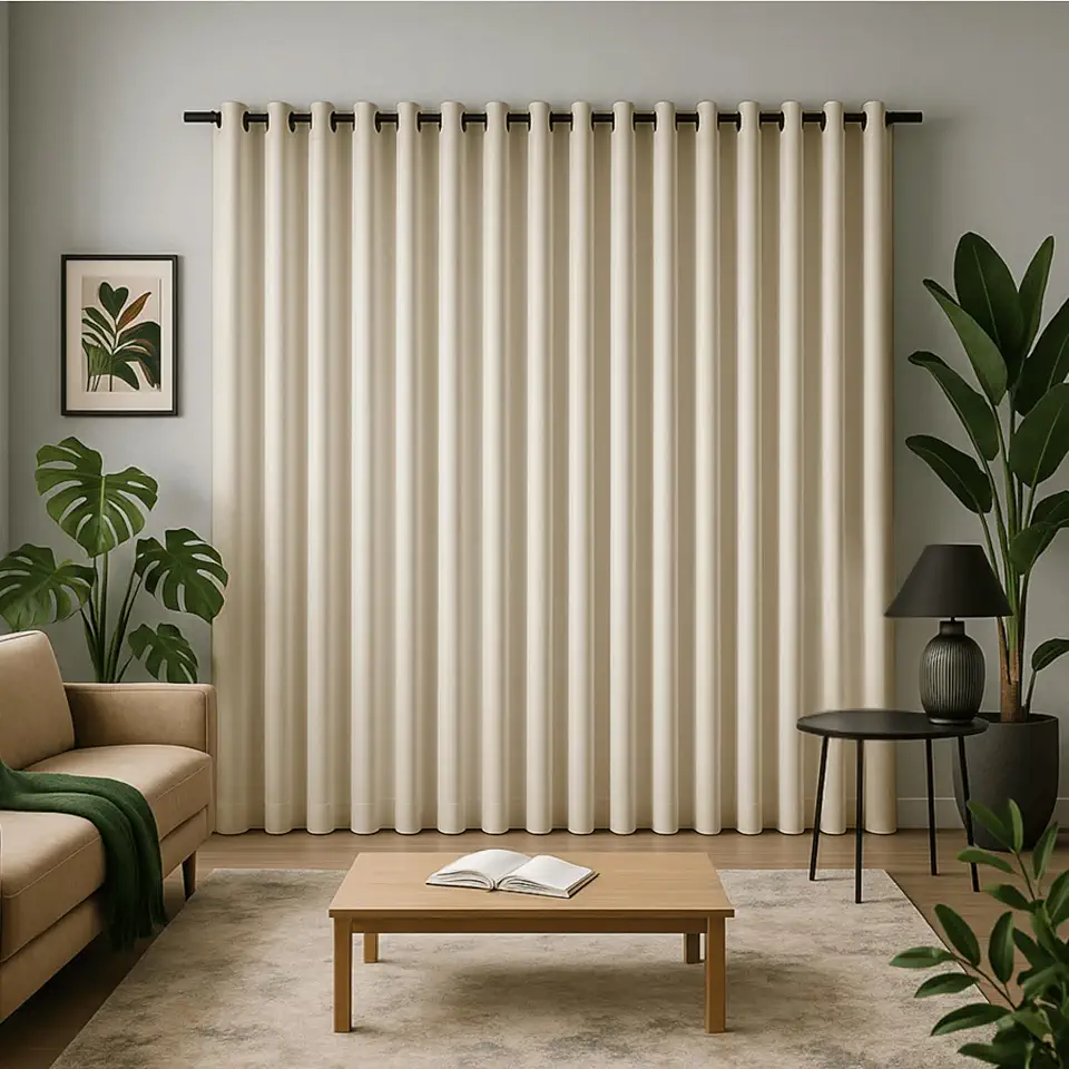 Cortina 3 Metros 300x250 Para Varão Serve em Sala, Quarto Tecido Oxford (Palha)