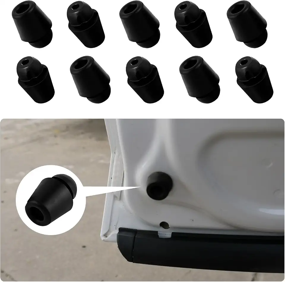 10Pcs Amortecedor de Porta de Carro, Almofadas de Borracha para Portas Dianteiras e Traseiras, Protetores de Almofada Lateral de Porta de Veículo Universal (Preto)