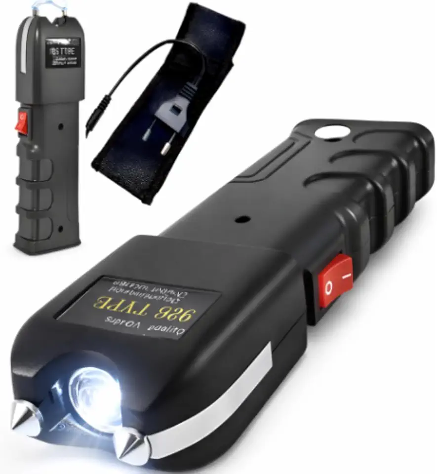 Lanterna 928 LED Dispositivo de Segurança Auto Defesa Pessoal 2 em 1, Portátil e Recarregável Turbo Alta Potência