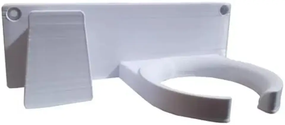 Suporte De Parede P/Secador De Cabelo e Chapinha - Universal C/Parafusos (Branco)