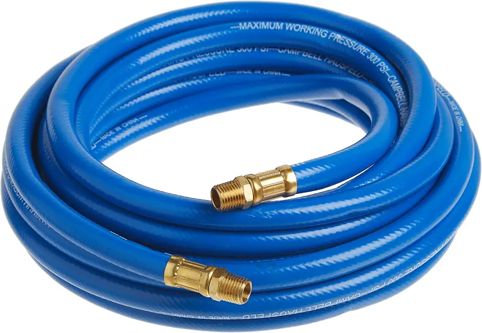 CAMPBELL HAUSFELD Mangueira de compressor de ar de PVC de 1,9 cm x 15,2 m, mangueira de ar leve e durável, ideal para aplicações de compressor de ar. Capa resistente a arranhões e abrasão.