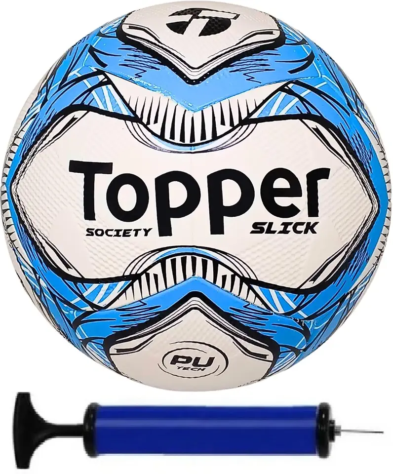 Bola Society Topper Slick Azul + Bomba De Ar