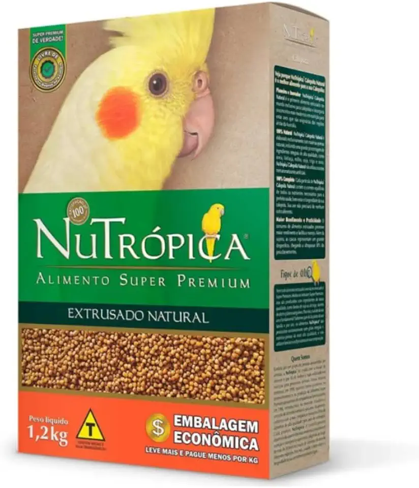 Ração Para Calopsita Extrusado Natural 1,2kg Nutrópica