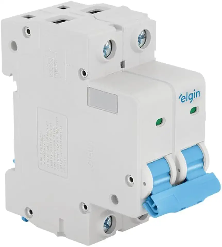 Disjuntor Bipolar MCB Curva C 3KA 100A Elgin - 2 Polos, 100 Amperes, Mini