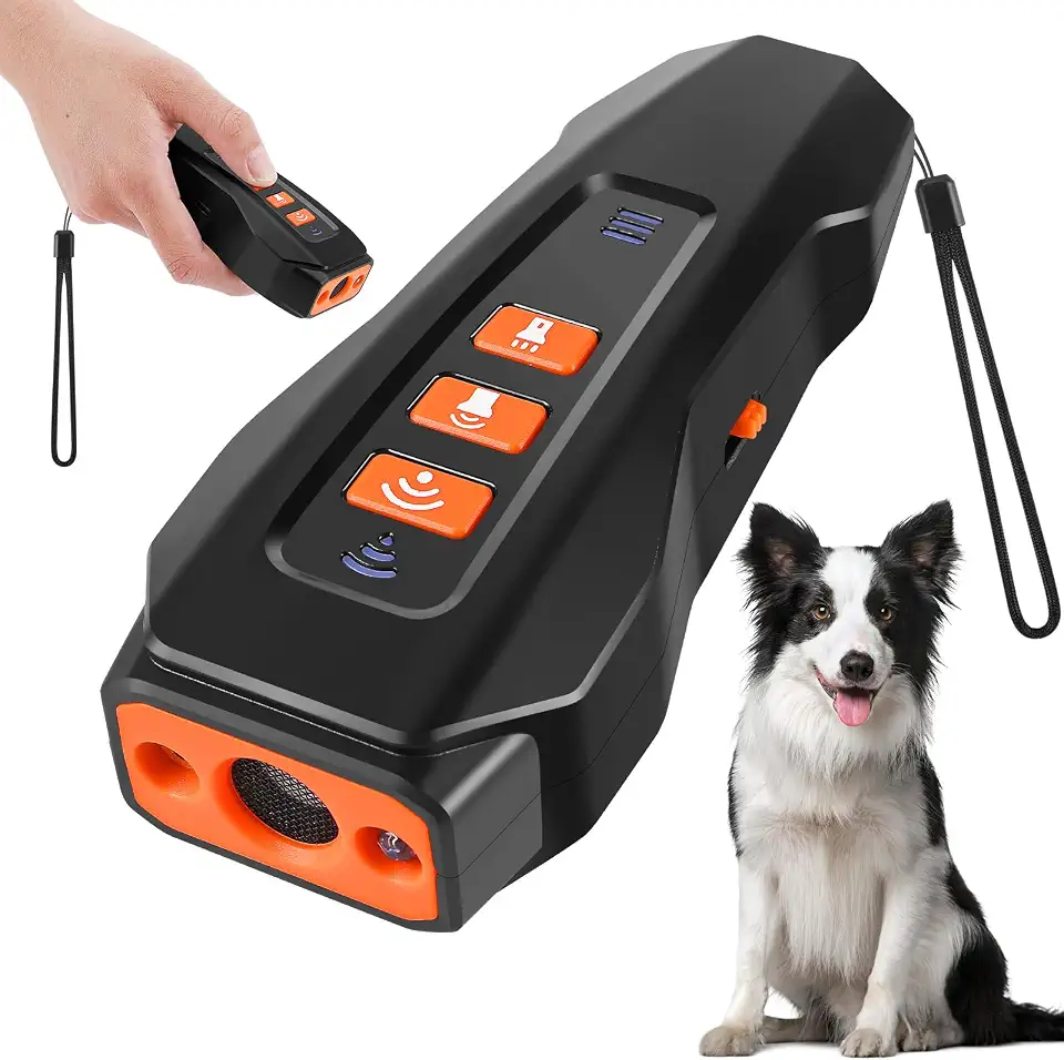 Dispositivo de dissuasão de latidos de cães, ultrassônico, antilatido, recarregável, dispositivo antilatido para cães, seguro e eficaz, portátil, antilatido, 9,5 m, controle de latido interno