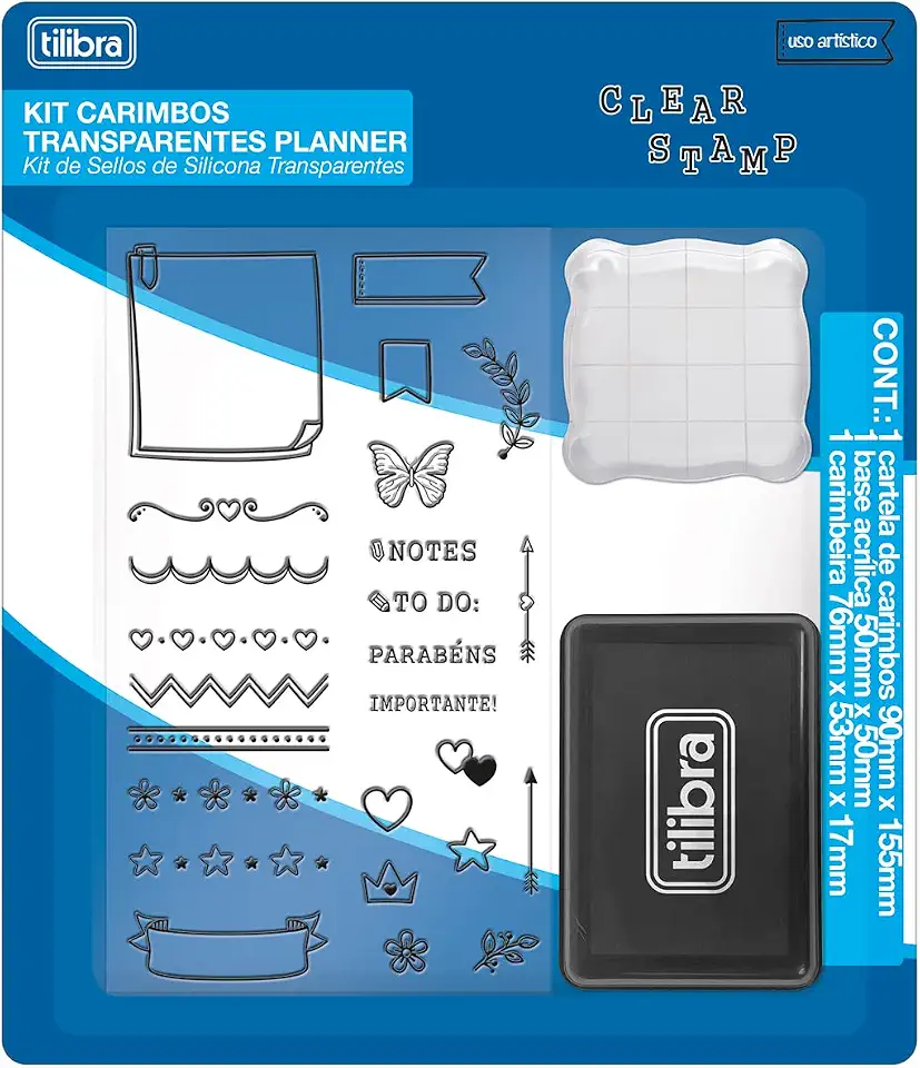 Tilibra - Kit Clear Stamp Planner - Blister com 3 Unidades