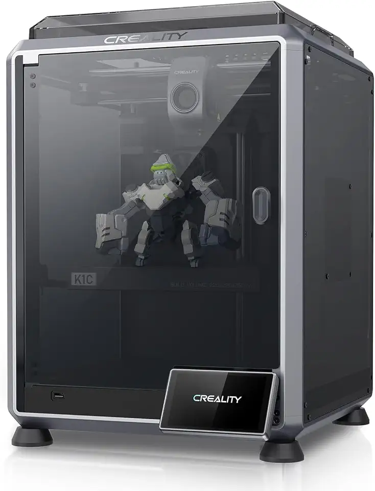Creality K1C Impressora 3D 600 mm/s Câmera Al de alta velocidade Extrusora de acionamento direto de metal com nivelamento automático adequado para filamentos de fibra de carbono