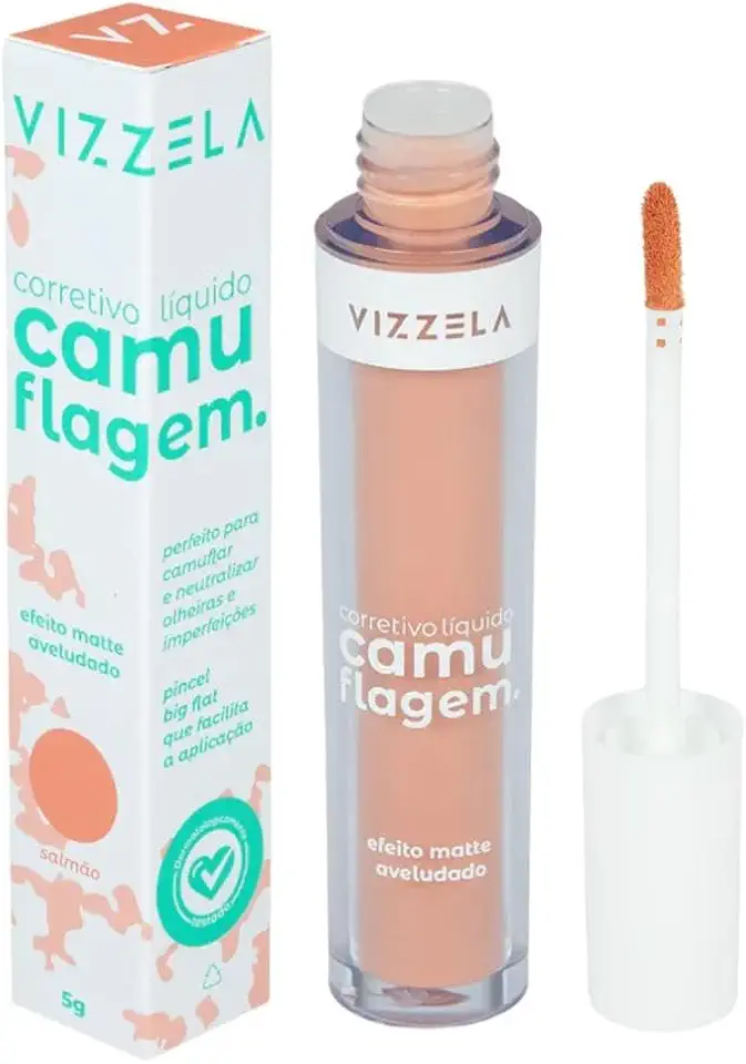 Corretivo Líquido Camuflagem Vizzela Salmão 5g