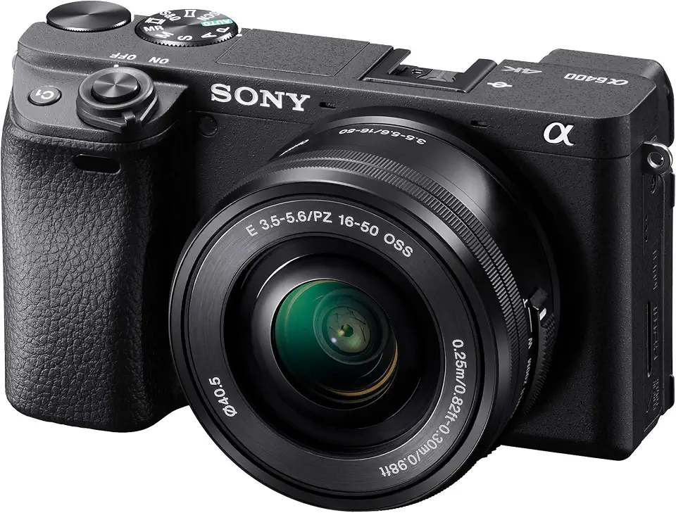 Sony Câmera Mirrorless Alpha A6400: Câmera Digital Compact Aps-C Intercambiáveis Com Foco Automático De Olhos Em Tempo Real, Vídeo 4K, Tela Flip & 16-50Mm Lente E Câmeras Compatíveis Com Montagem