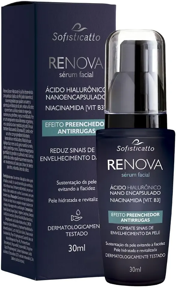 Sérum Facial AntiEnvelhecimento e Rugas Dia e Noite Renova