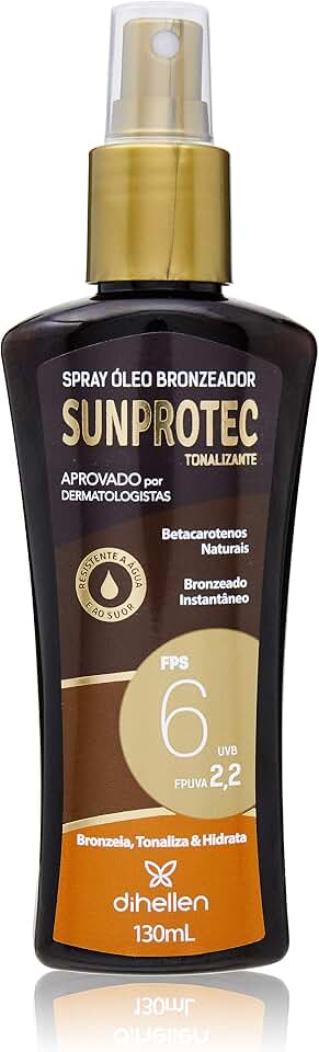 Spray Óleo Bronzeador Sunprotect FPS 6, Di Hellen Cosméticos