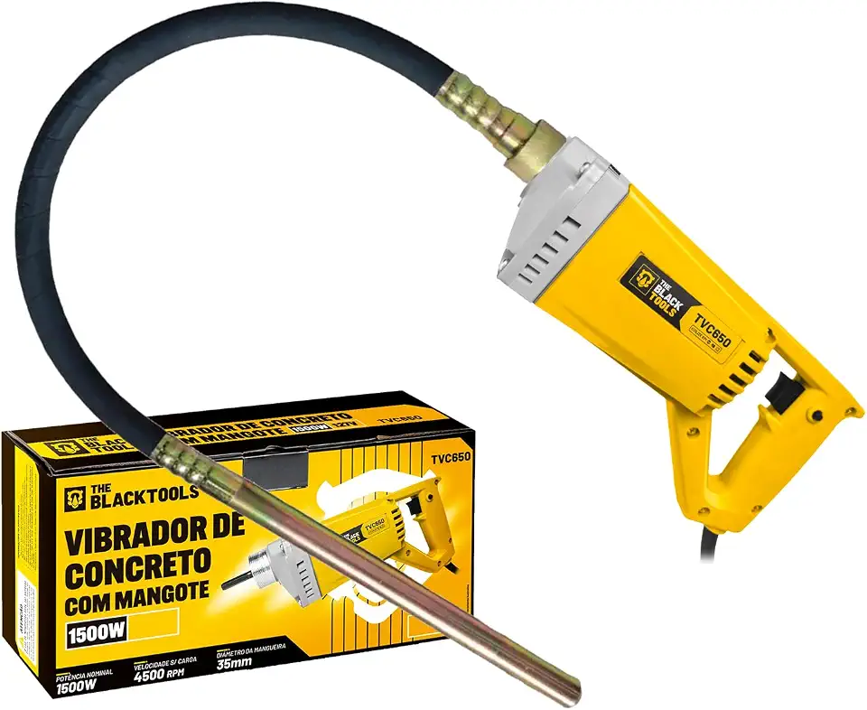 Kit Vibrador Concreto 1500w Com Mangote Mangueira 1,45mx35mm 127v Tvc650 The Black Tools
