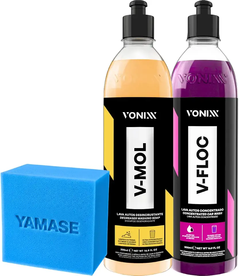 Kit Shampoo Automotivo Sujeira Pesada V-floc 500 ml V-mol 500 ml Vonixx