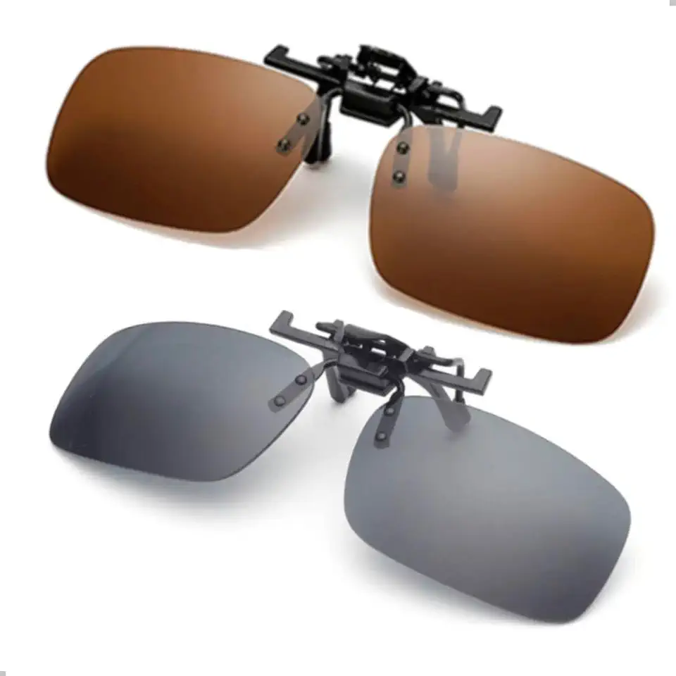 Kit 2 Clip On Para Armação de Óculos de Grau Polarizado Dirigir Pesca
