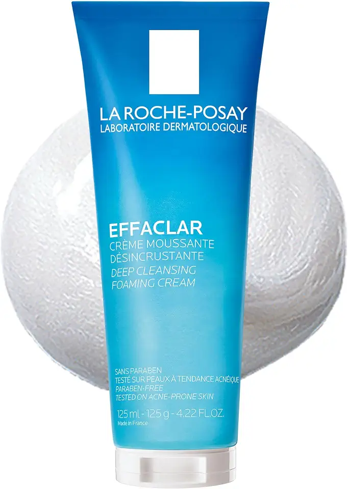 La Roche-Posay Effaclar Reequilibrante 100g, Espuma Cremosa de Limpeza para Peles Mistas a Oleosas.