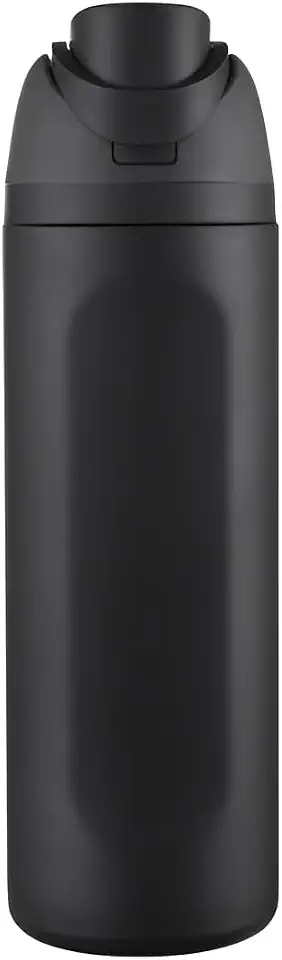 Garrafa Térmica de Água 710ml com Tampa 2 em 1 - Antivazamento, Parede Dupla, Com Alça e Tampa com Trava (Preto)