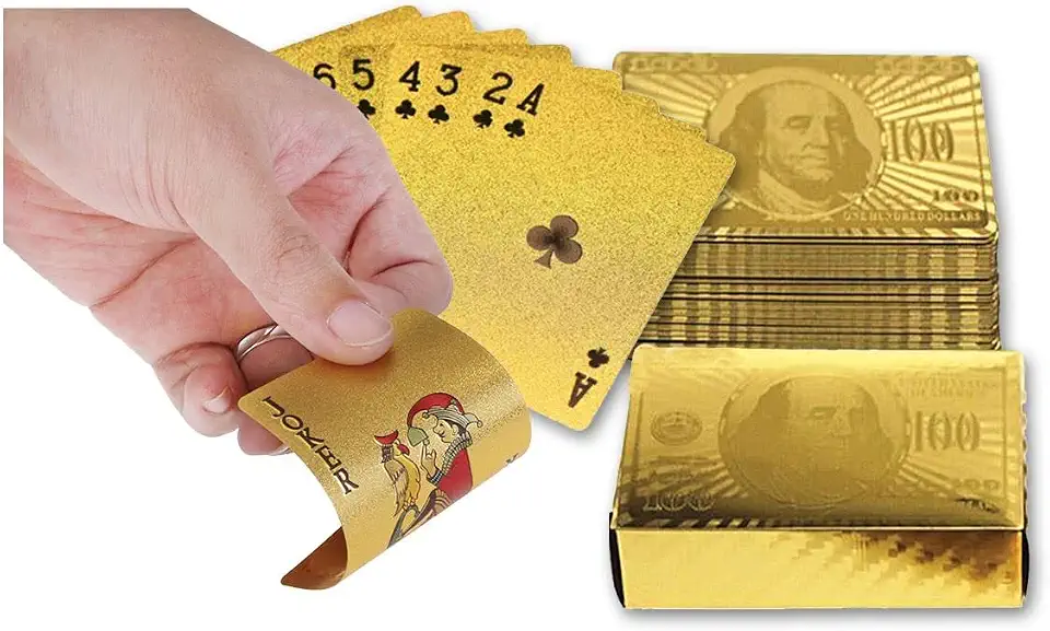 Baralho Dourado Ouro Brilho Luxo Poker Truco Cartas Jogos