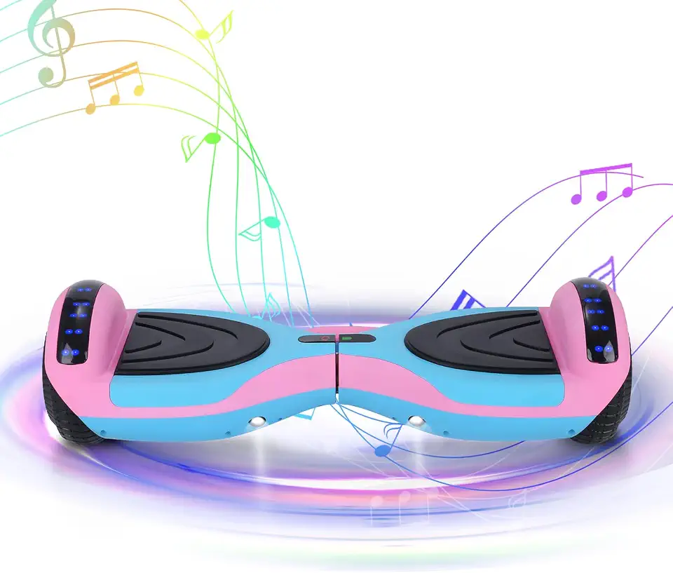 Hoverboard Elétrico com Luzes LED, 6.5 Polegadas – Skate para Crianças e Adultos