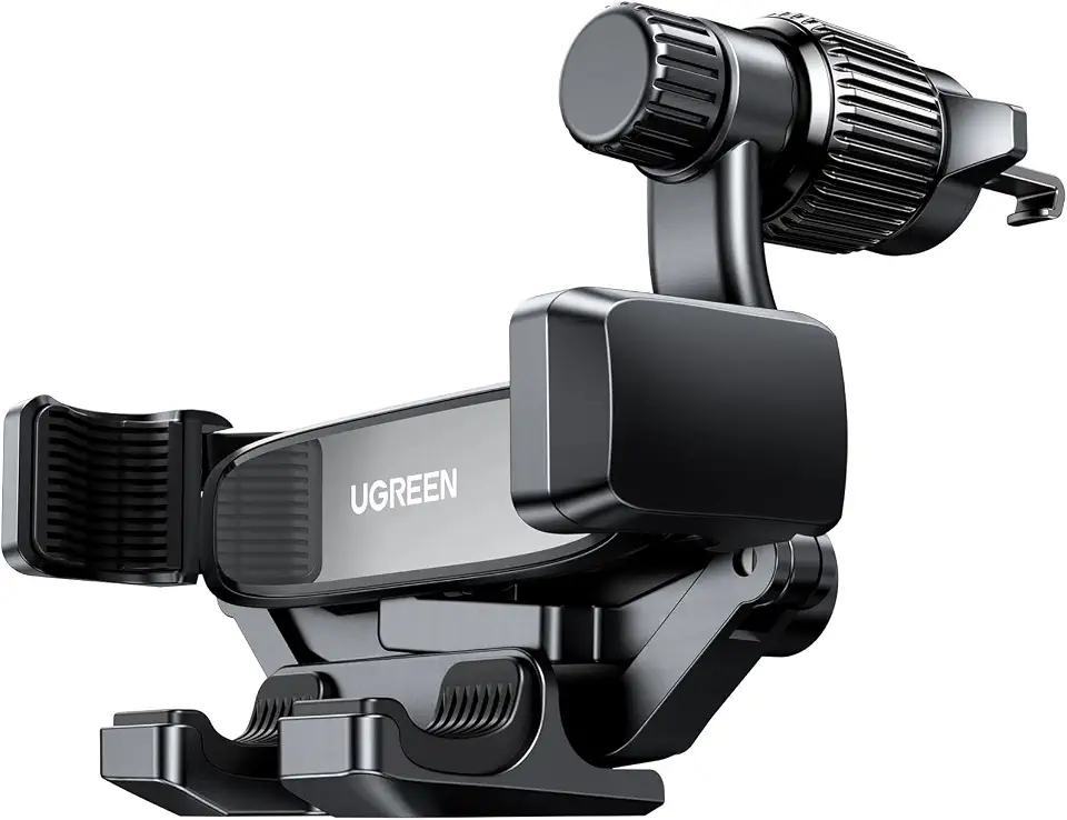 UGREEN Suporte Veicular de Saída de Ar, Clipe Que Nunca Bloqueia a Saída de Ar, Compatível com iPhone 16/15/14/13/12 Pro Max Mini Plus, iPhone 11 SE/XS/XR/8/7/6/6S Smartphone, Preto