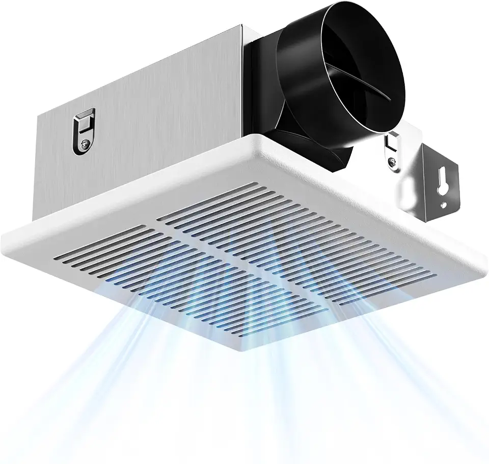 Amico Exaustor de banheiro, 1.0 Sones, 80 CFM, baixo ruído, fácil de instalar, ventiladores retrofit montados no teto, sem necessidade de acesso ao sótão - Certificado UL