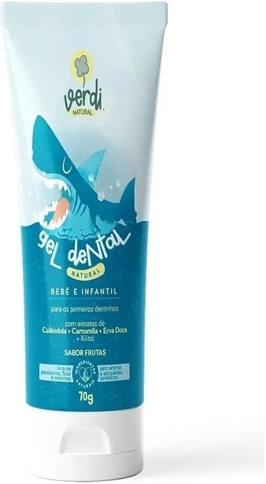 Gel Dental Natural Vegano Infantil e Bebê Verdi Natural 70g sem fluor Sabor Frutas