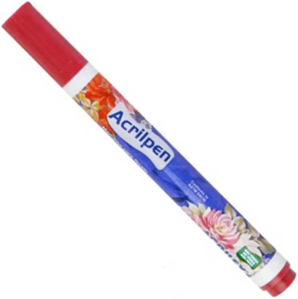 Caneta para tecido Acrilpen Vermelho - Acrilex