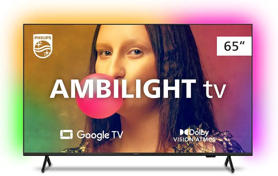 PHILIPS, Smart TV, Ambilight 65" 4K, 65PUG7908/78, Google TV, Comando de Voz, HDR, Dolby, VRR, ALLM