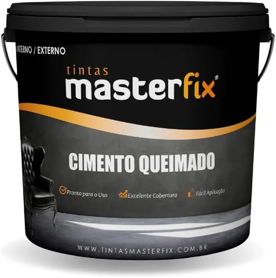 Tinta Cimento Queimado 3 em 1 Para Piso Parede e Azulejo Uso Interno e Externo Balde 4kg (Grafite)