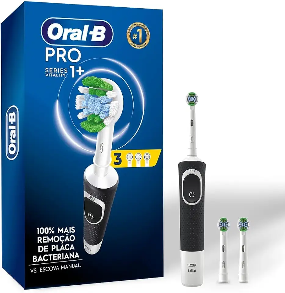 Oral-B Escova de Dente Elétrica PRO Series 1, Cabeça Redonda, Preta