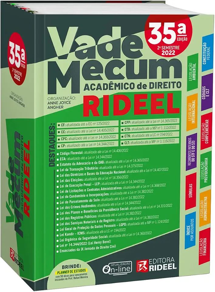 Vade Mecum Acadêmico de Direito Rideel - 35ª edição - 2º semestre 2022