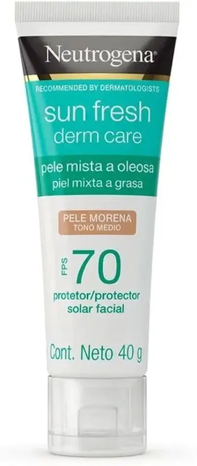 Neutrogena Sun Fresh Protetor Solar Facial Para Pele Oleosa Derm Care Pele Morena FPS 70,40g
