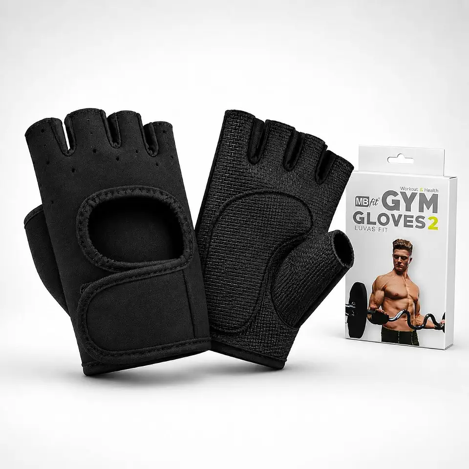 Luva Academia Musculação Crossfit Treino Fitness Unissex Ajustável Antiderrapante Proteção para Mãos Grip Confortável para Levantamento de Peso Bike Funcional e Exercícios Fitness