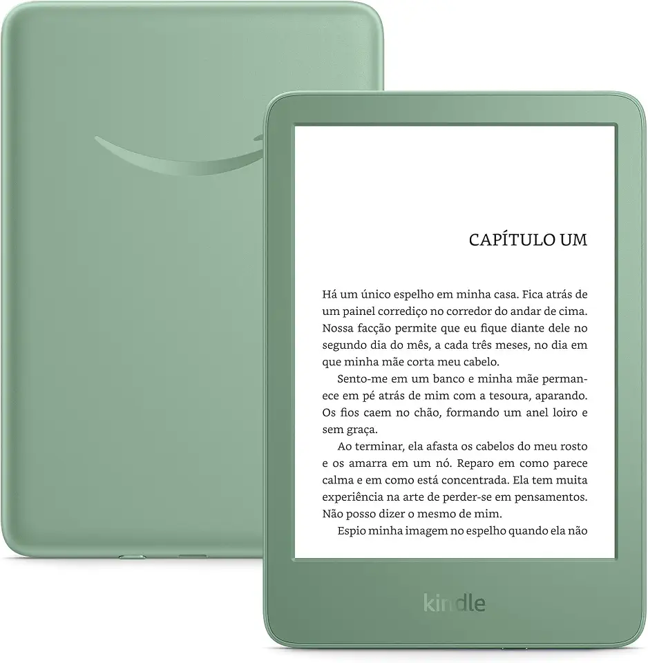 Kindle 16 GB (Geração mais recente) - Leve e compacto, com tela antirreflexo, trocas de página mais rápidas, luz frontal ajustável e bateria de longa duração - Cor Verde