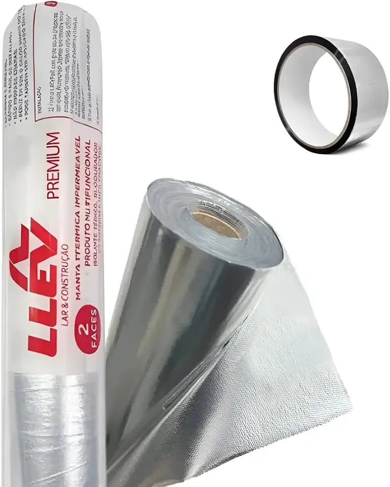 Kit 10m² Manta Térmica Foil Subcobertura Dupla Face Telhado + Fita para Emenda - Isolamento Térmico