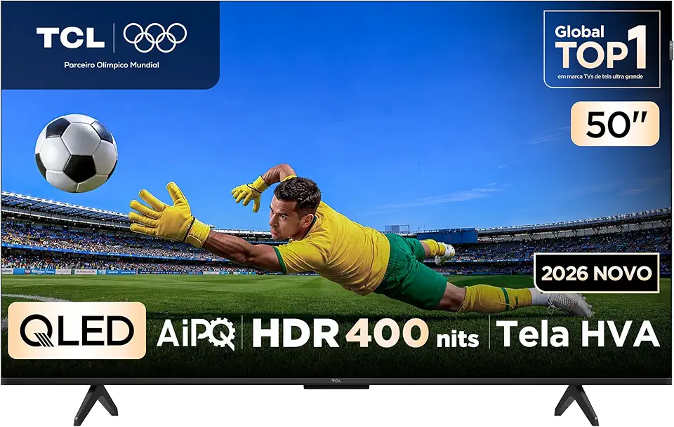 Smart TV TCL 50 Polegadas QLED 4K P7L WiFi Bluetooth Google TV HDR10+ 120 Hz VRR AIPQ 50P7L