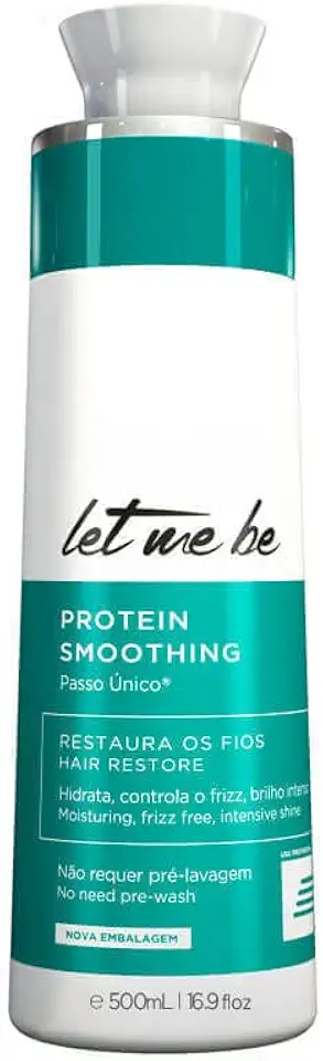 Progressiva Let Me Be Protein Smoothing - Alisamento e Restauração Capilar, Cabelo Liso Duradouro, Brilho, 500ml