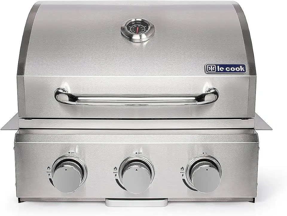 Le Cook Churrasqueira Inox Gás 3 Queimadores Embutir Sobrepor alta performace